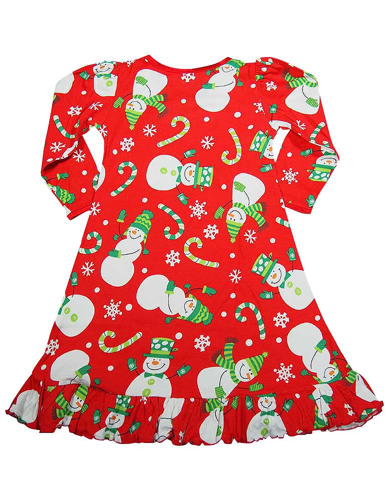 Sara's Prints Toddler Girls Long Sleeve Gown Holiday Ruffle Flame Resistant