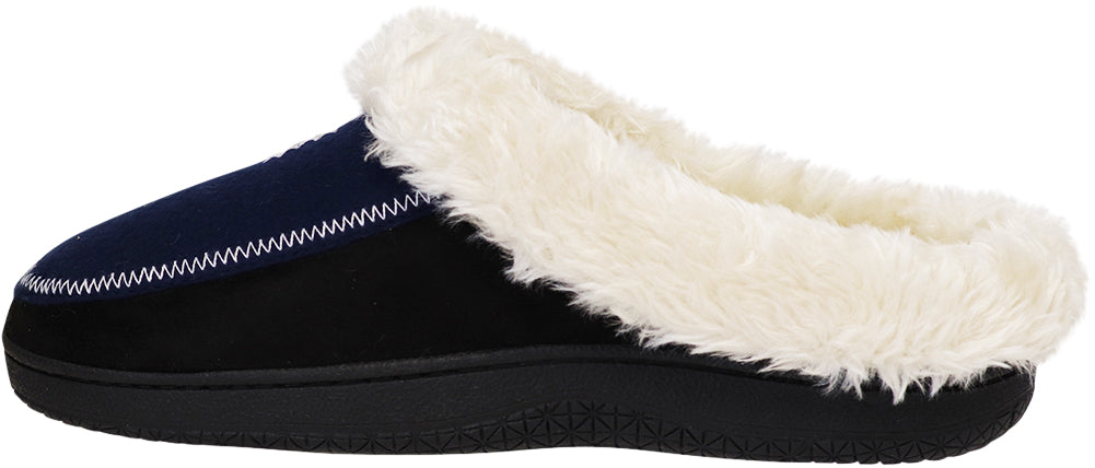 Norty Men's Microsuede Twin Gore Clog Slipper Indoor Outdoor Sole Runs One Size Small