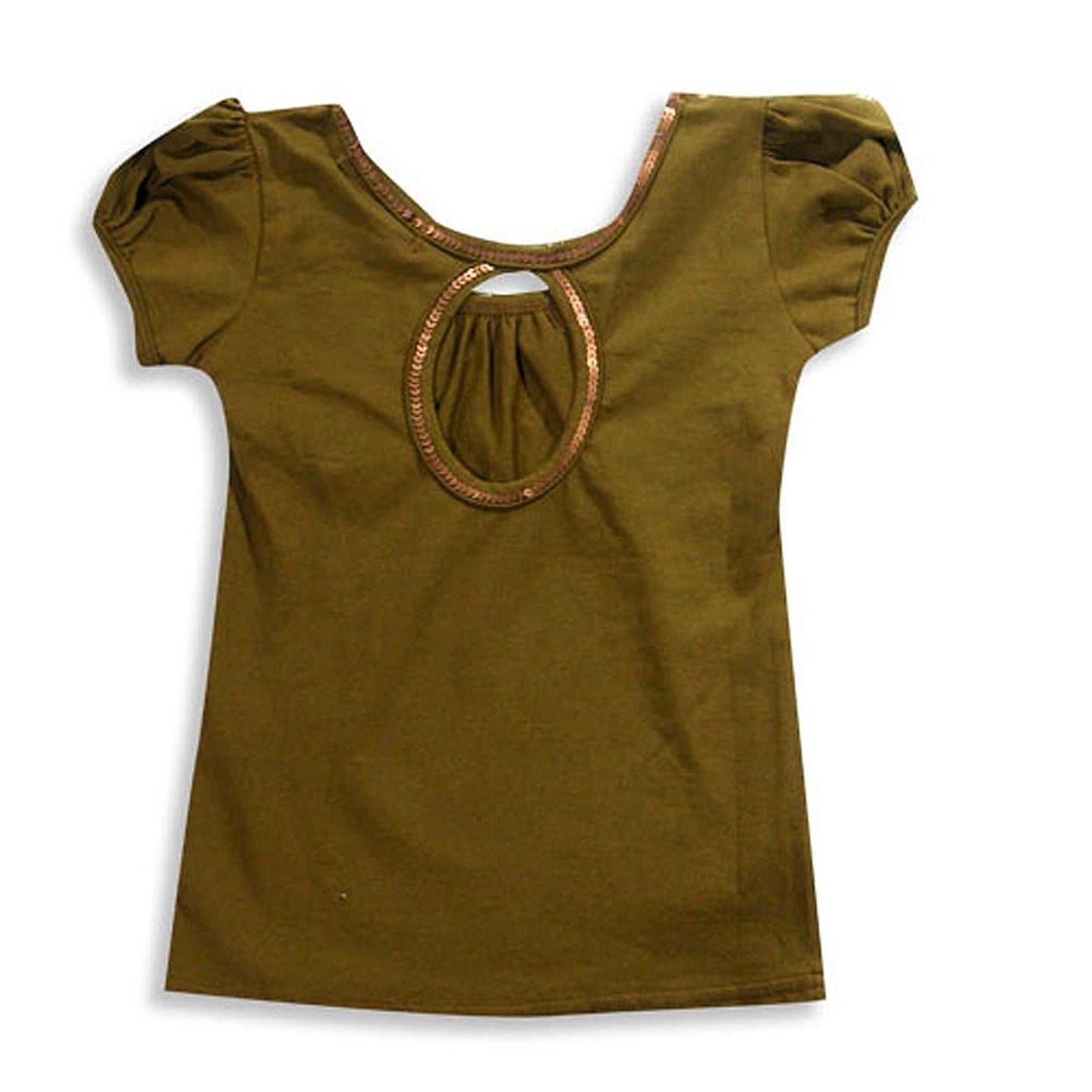 Haven Girl - Little Girls Short Sleeve Top, Cocoa