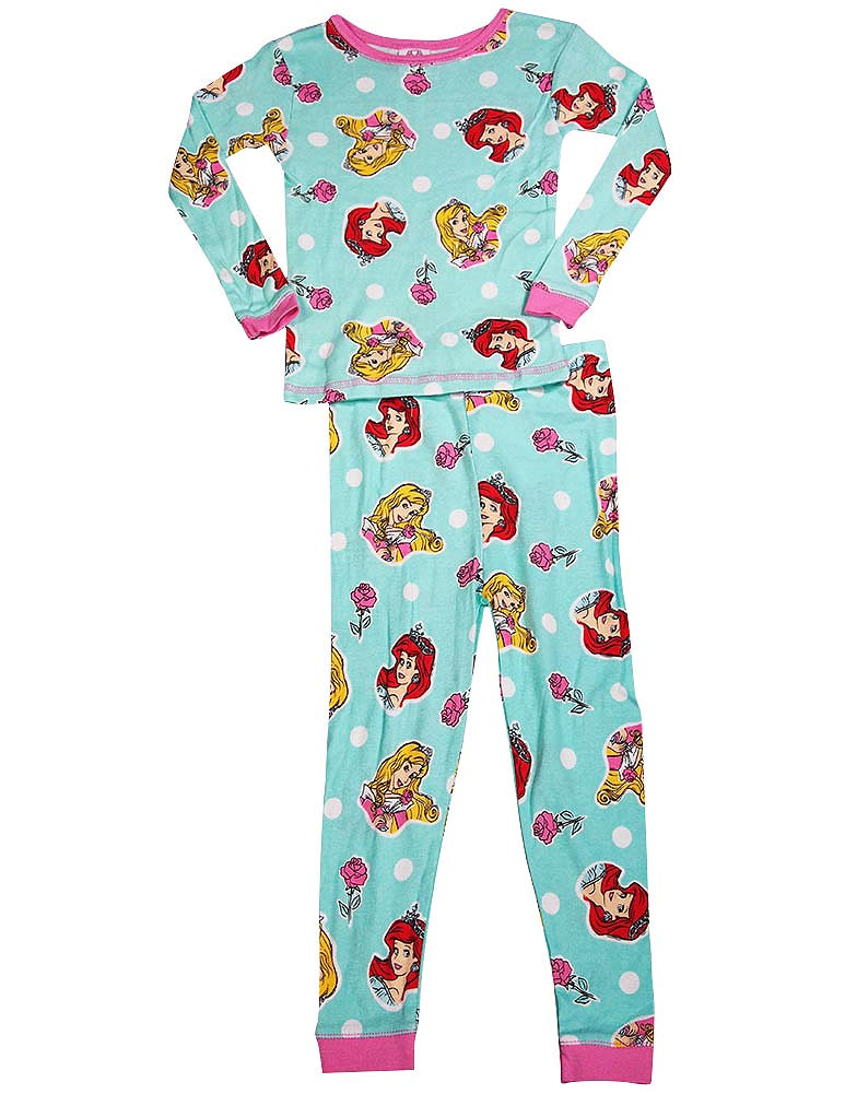 Disney Princess Girls Long Sleeve Long Leg Pajama Sleep Set, 38288