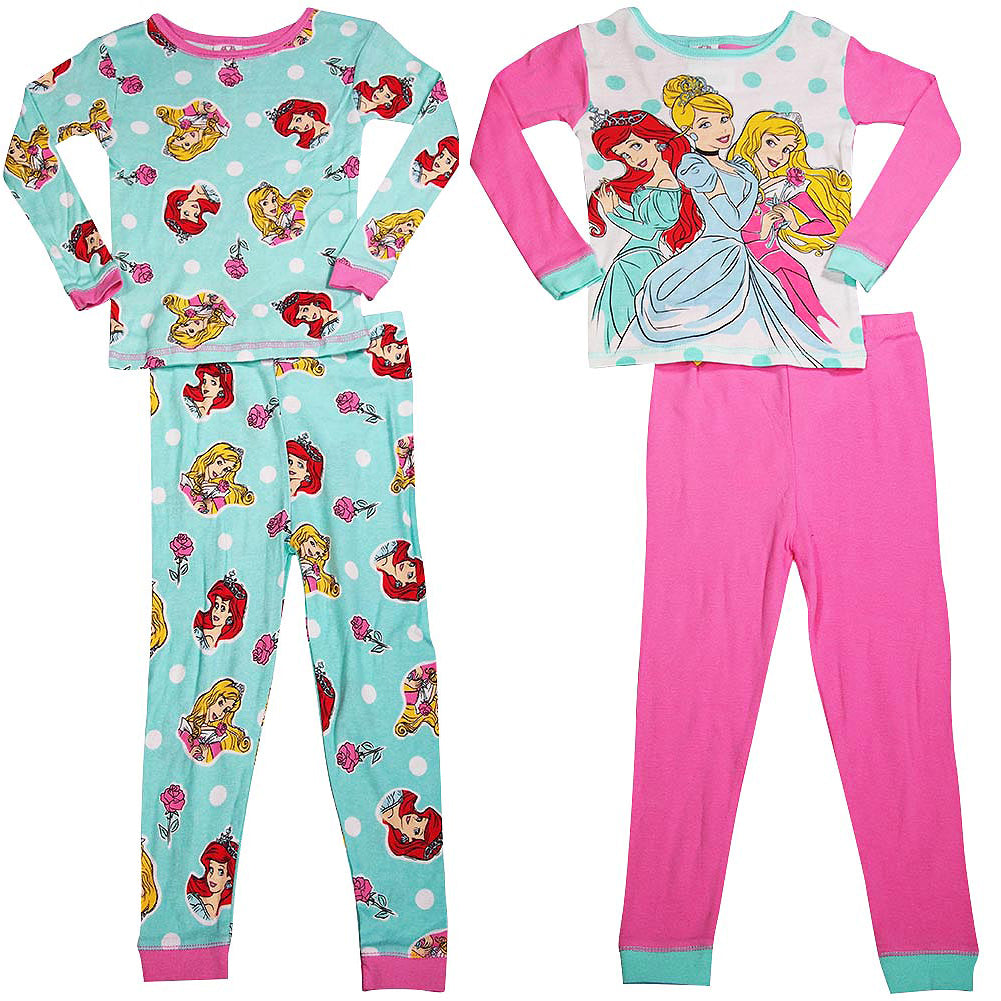 Disney Princess Girls Long Sleeve Long Leg Pajama Sleep Set, 38288