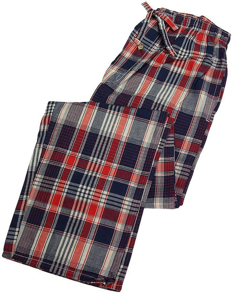 Weatherproof Mens Woven Plaid Broadcloth Sleep Lounge Elastic Waist Pants
