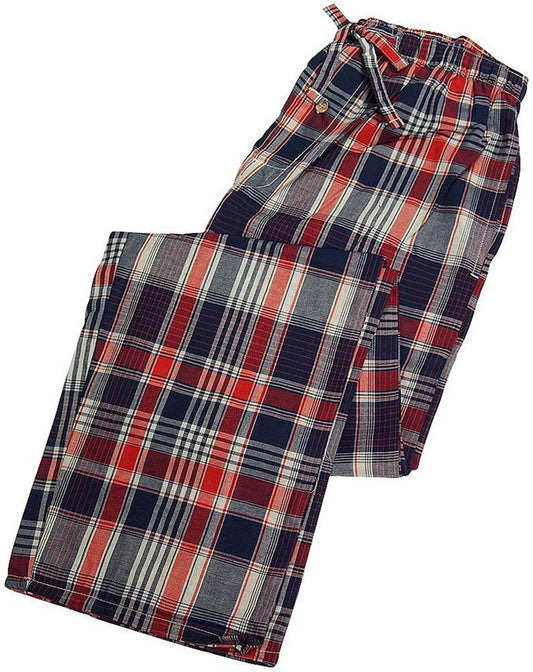 Weatherproof Mens Woven Plaid Broadcloth Sleep Lounge Elastic Waist Pants