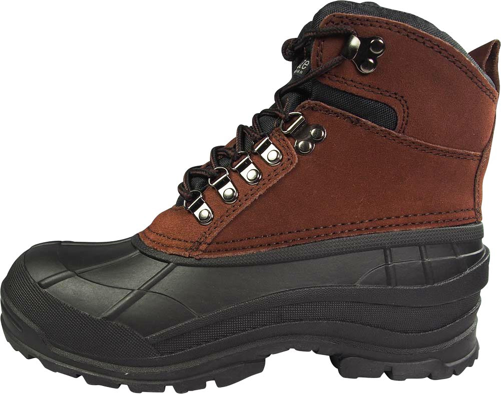 Men's Waterproof Fleece Faux Fur Lined Leather Thermolite Insulated Snow Boot, 39263
