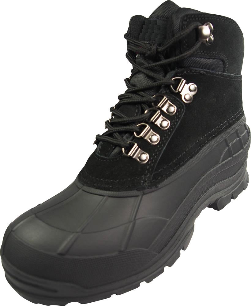 Men's Waterproof Fleece Faux Fur Lined Leather Thermolite Insulated Snow Boot, 39263