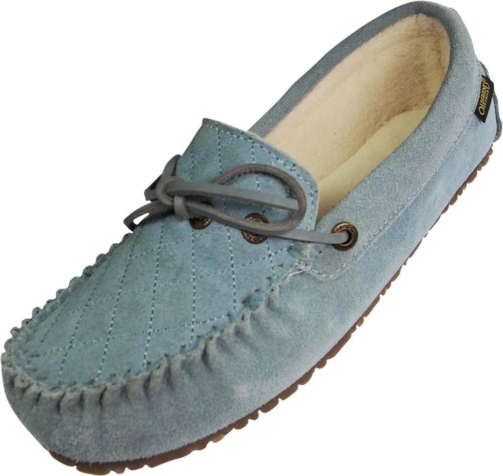 Old Friend Womens Molly Suede Moccasin Slip On Terry Cloth Lining Slipper, 39841