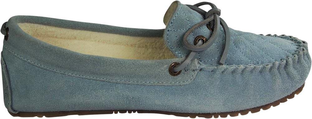 Old Friend Womens Molly Suede Moccasin Slip On Terry Cloth Lining Slipper, 39841