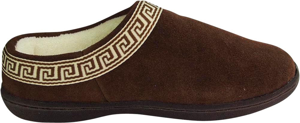 Old Friend Womens Emma Suede Slip On Terry Cloth Lining Rubber Sole Slipper, 39843