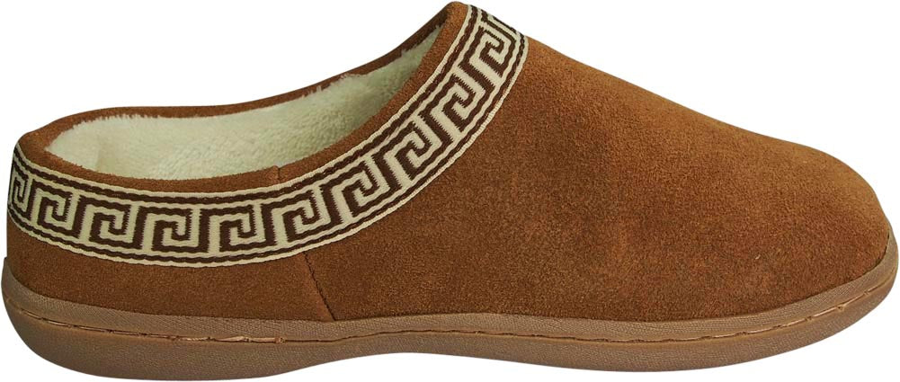 Old Friend Womens Emma Suede Slip On Terry Cloth Lining Rubber Sole Slipper, 39843