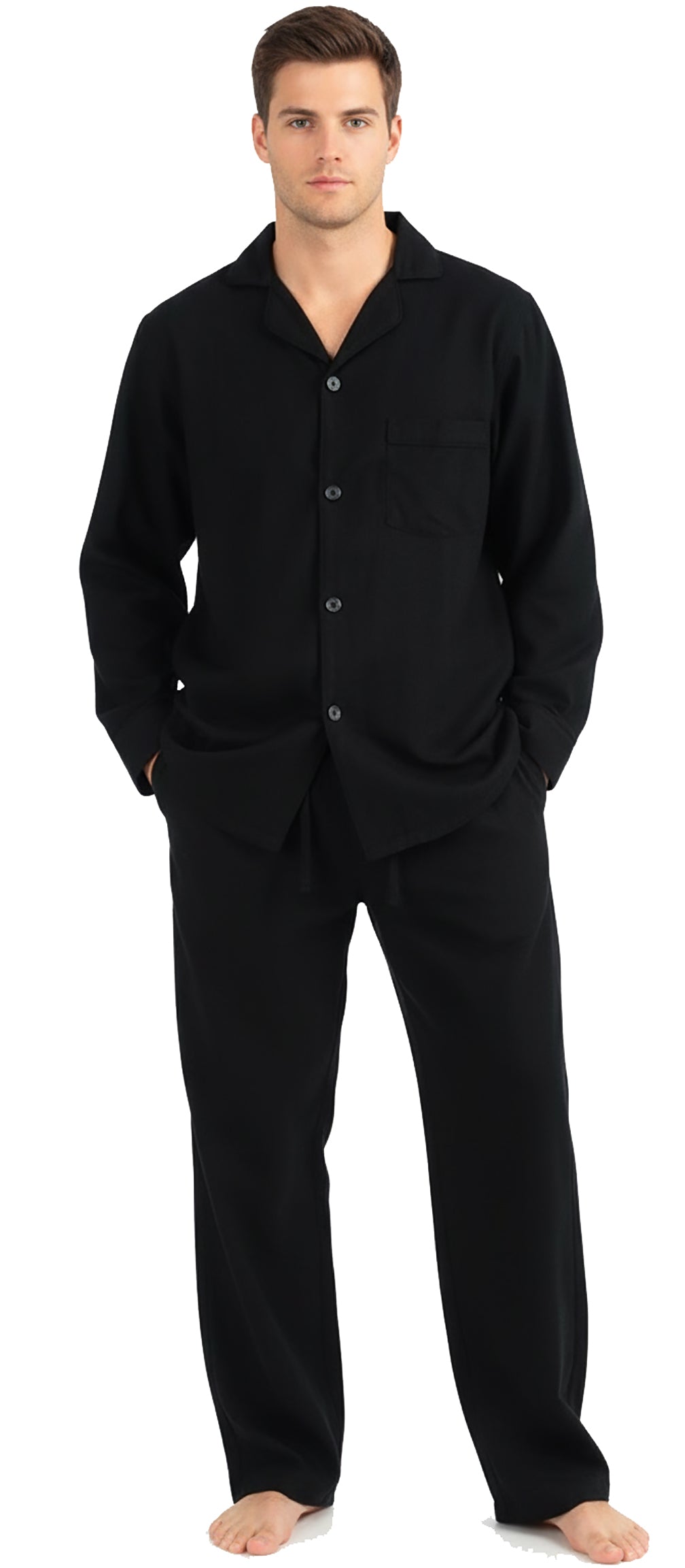 Norty Mens Cotton Blend Yarn Flannel Pajama Lounge Sleep Sets