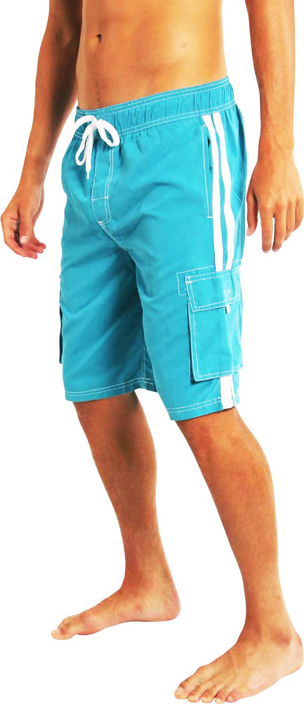 New Slightly Irregular Norty Mens Cargo Striped Boardshort Swim Trunks, 39680