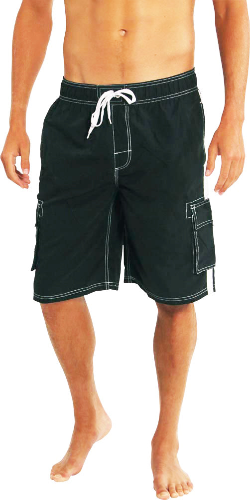 New Slightly Irregular Norty Mens Cargo Striped Boardshort Swim Trunks, 39680