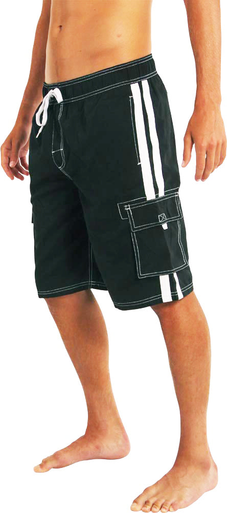 New Slightly Irregular Norty Mens Cargo Striped Boardshort Swim Trunks, 39680