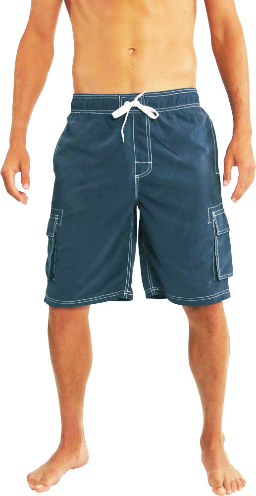 New Slightly Irregular Norty Mens Cargo Striped Boardshort Swim Trunks, 39680
