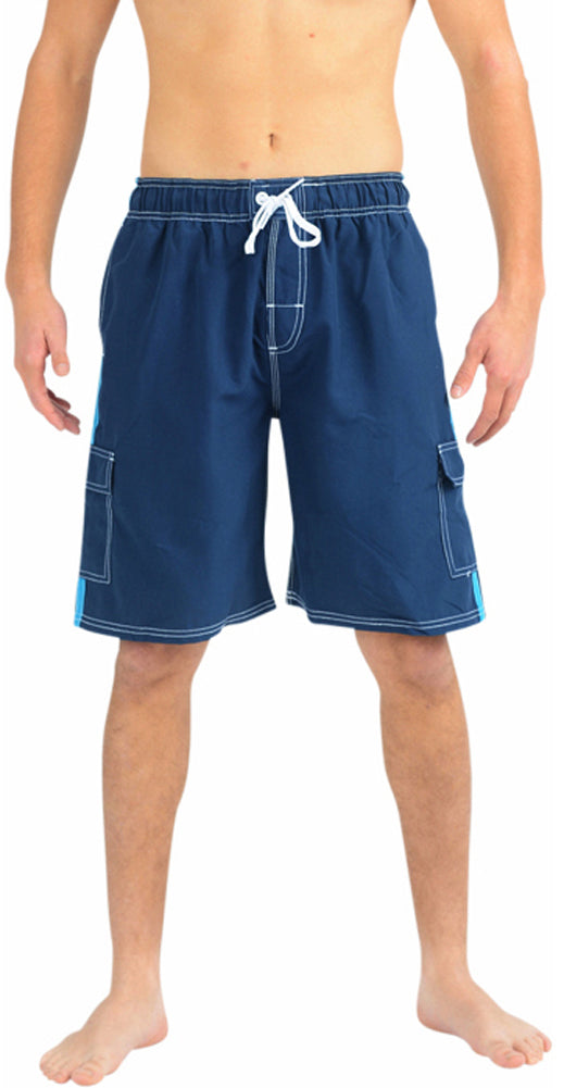 New Slightly Irregular Norty Mens Cargo Striped Boardshort Swim Trunks, 39680
