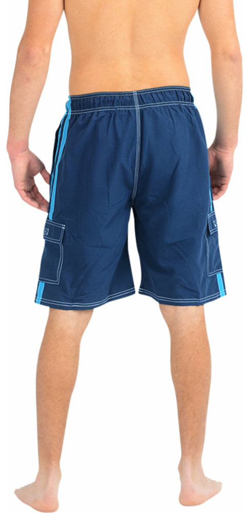 New Slightly Irregular Norty Mens Cargo Striped Boardshort Swim Trunks, 39680