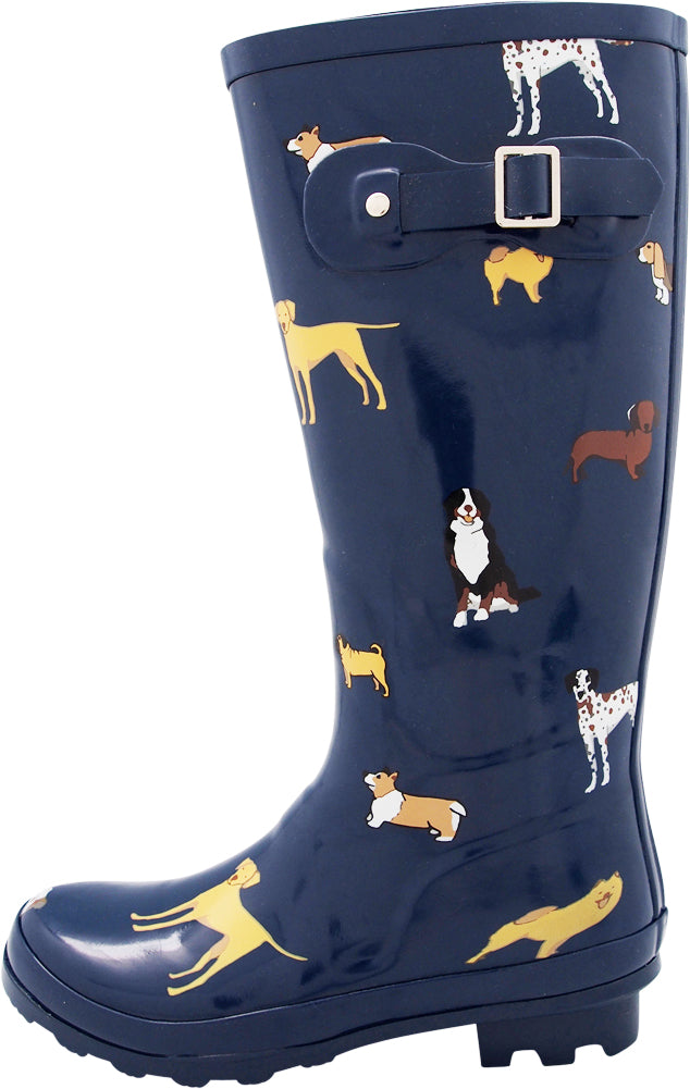 Norty Women's Hurricane Wellie - Glossy Matte Hi-Calf Rainboots - IRREGULARS, 41241