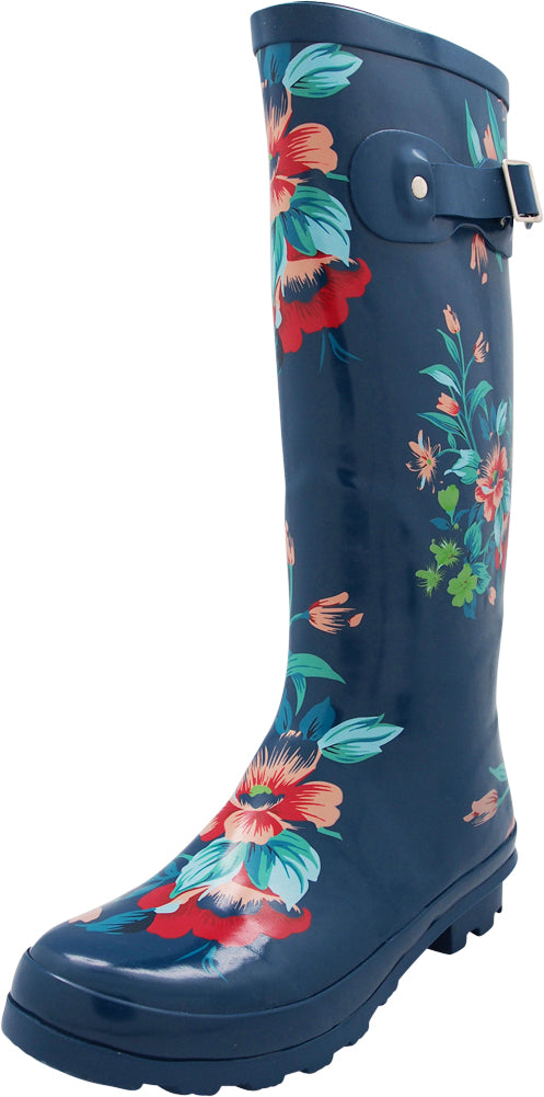 Norty Women's Hurricane Wellie - Glossy Matte Hi-Calf Rainboots - IRREGULARS, 41241
