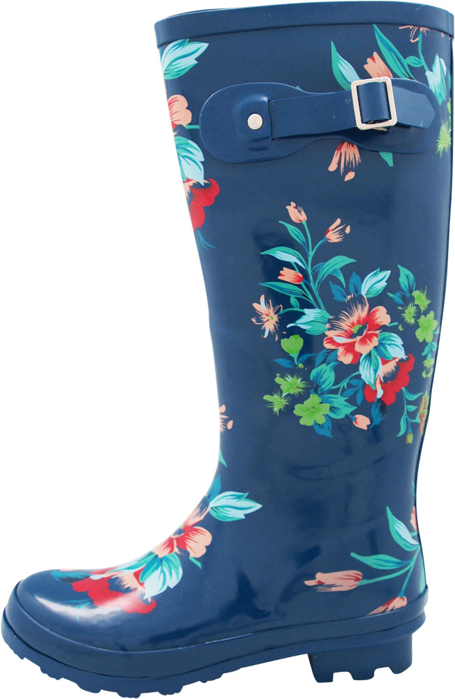 Norty Women's Hurricane Wellie - Glossy Matte Hi-Calf Rainboots - IRREGULARS, 41241