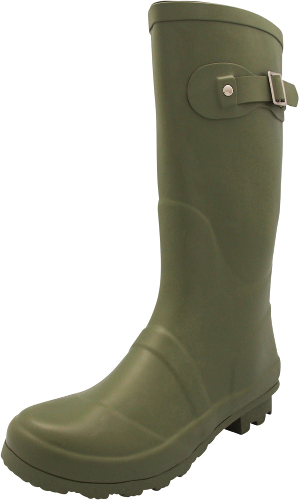 Norty Women's Hurricane Wellie - Glossy Matte Mid-Calf Rainboots - IRREGULARS, 41240