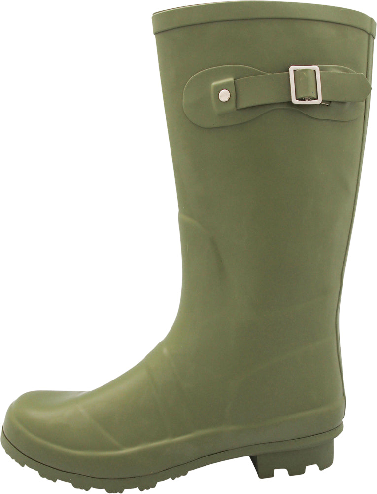 Norty Women's Hurricane Wellie - Glossy Matte Mid-Calf Rainboots - IRREGULARS, 41240