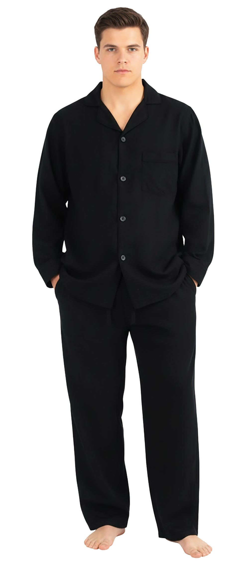 Norty Big Mens Cotton Blend Yarn Flannel Pajama Lounge Sleep Sets - 3XL to 5XL