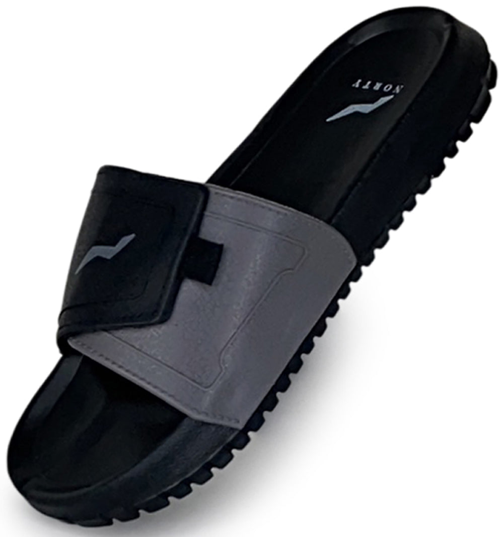 Norty Mens Comfort Casual Slide Flat Slip On Shower Sandals Runs One Size Small