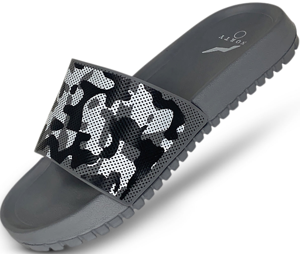 Norty Mens Comfort Casual Slide Flat Slip On Shower Sandals Runs One Size Small