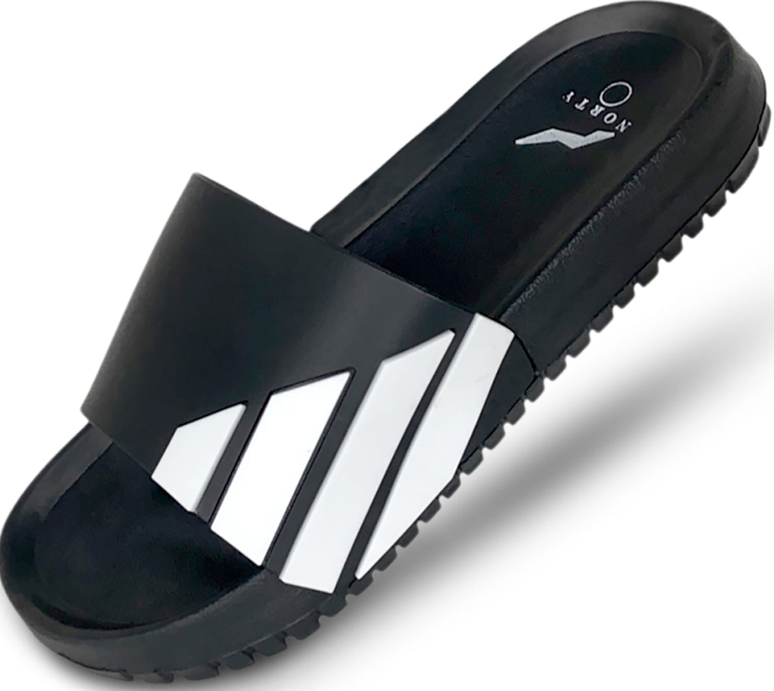 Norty Mens Comfort Casual Slide Flat Slip On Shower Sandals Runs One Size Small