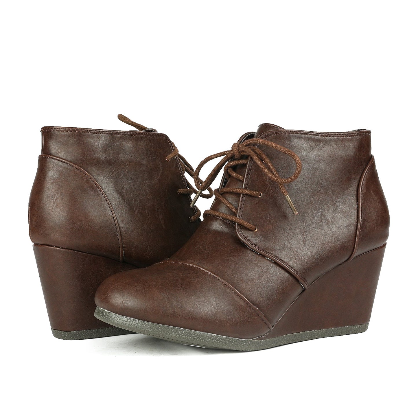 Dream Pairs Women's Tomson Lace Up Wedge Ankle Bootie, 42490