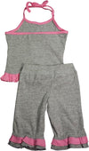 Mish Baby Infant Newborn Girls 2 Piece Sleeveless Capri  Pant Set - 100% Cotton