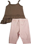 Mish Baby Infant Newborn Girls 2 Piece Sleeveless Capri  Pant Set - 100% Cotton