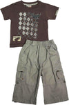 Mish Mish Baby Boys Infant Toddler Short Sleeve Cotton 2 Piece Pant Sets, 8509