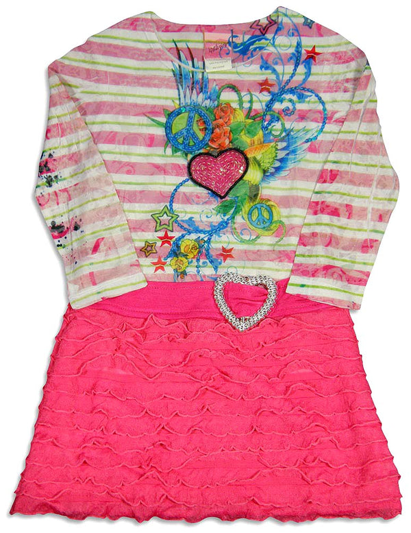 Lipstik Girl's Toddler - Long Sleeve Dress - 6 Different Prints & Styles