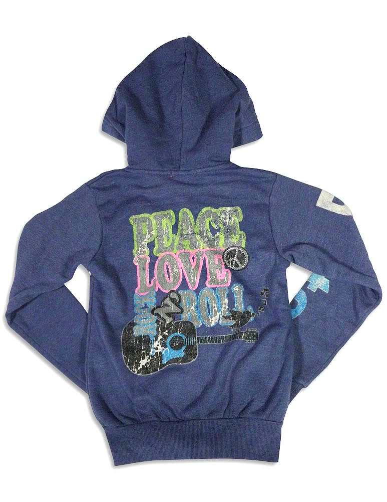 Butter Super Soft Long Sleeve Screen Print and Embellished Zip Hoodie Sweatshirt, 24953