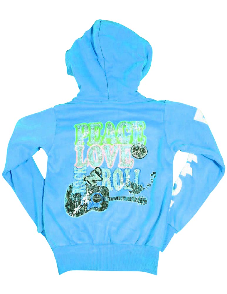 Butter Super Soft Long Sleeve Screen Print and Embellished Zip Hoodie Sweatshirt, 24953