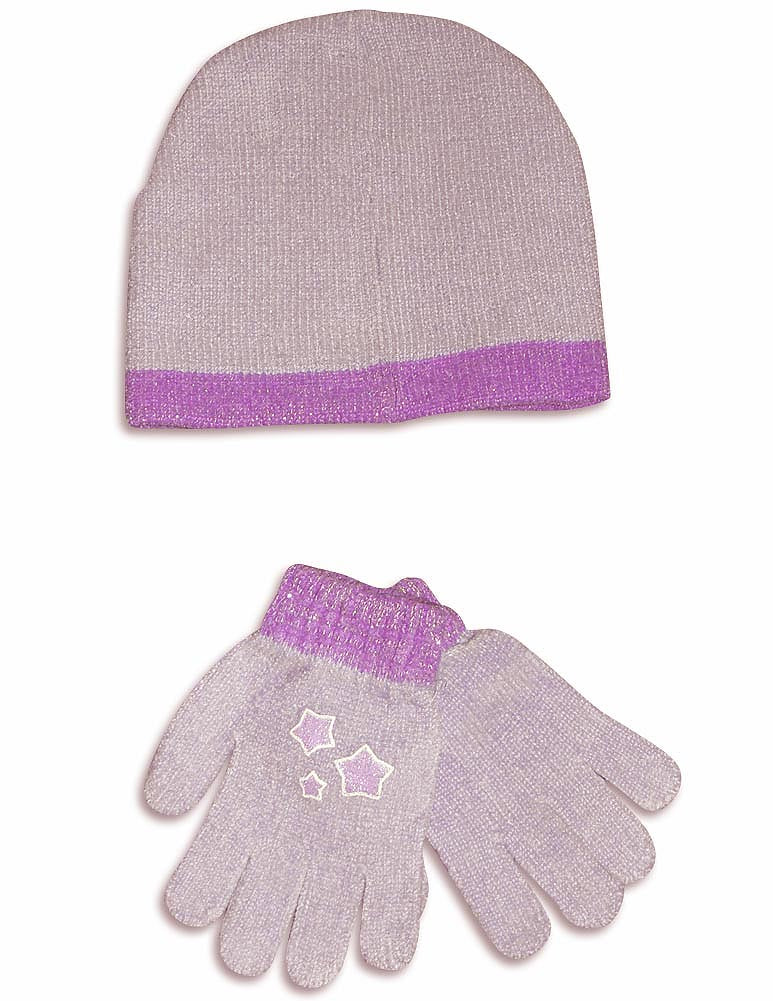 Disney Fairies Girl's Tinkerbell Chenille Hat & Mitten Set - One Size Fits Most