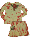 Baby Sara Toddler & Girls Tie Dye Waffle Weave Thermal Long Sleeve Skirt Set