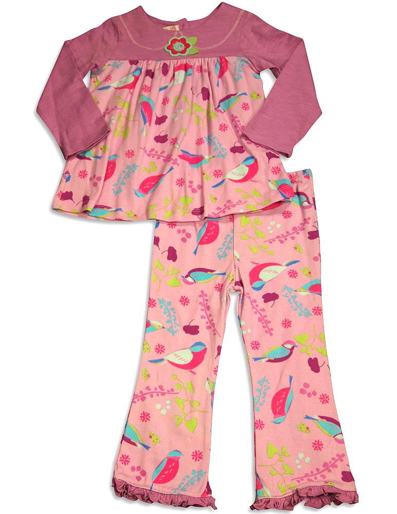 Baby Lulu - Baby Girls Long Sleeve Dana Birdie Pant Set