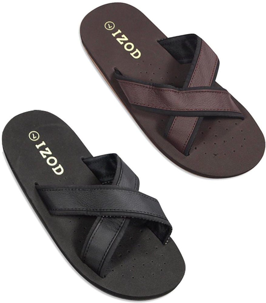 Izod Men's Criss Cross Slide Slip On Sandal for Beach Pool Everywhere