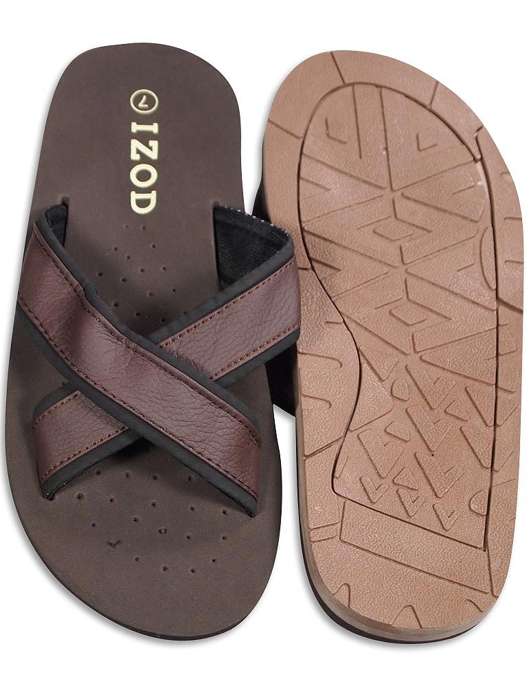 Izod Men's Criss Cross Slide Slip On Sandal for Beach Pool Everywhere