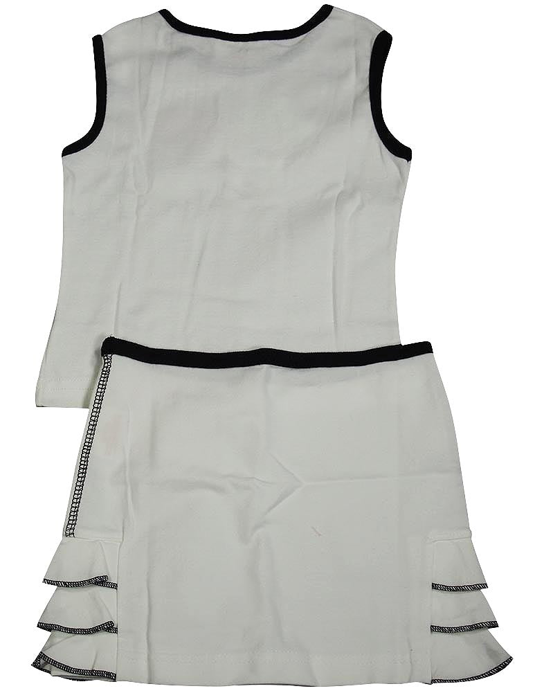 Mish Mish Little Girls 2 Piece Sleeveless Tank Skirt Set - 100% Cotton