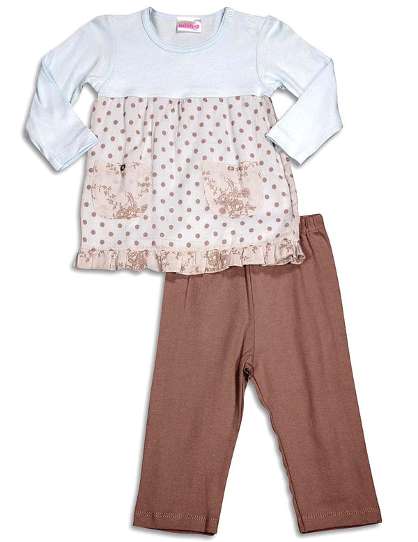 Mish Mish Baby Infant Girls Long Sleeve Pant Set - Cotton and Cotton Spandex, 31285
