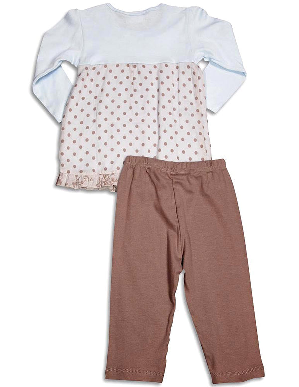 Mish Mish Baby Infant Girls Long Sleeve Pant Set - Cotton and Cotton Spandex, 31285