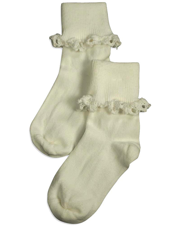 Tic Tac Toe - Little Girls' Turn Cuff Socks