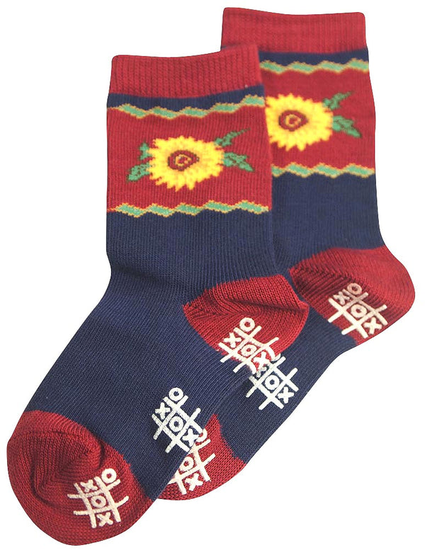 Tic Tac Toe Girls Sunflower Sock