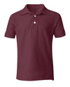 School Uniform Unisex Short Sleeve Pique Knit Shirt By French Toast, Burgundy 31953-16