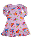 Sara's Prints Toddler Girls Long Sleeve Gown Multi Prints Ruffle Flame Resistant