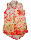 Flowers by Zoe - Big Girls' Sleeveless Floral Button Down Blouse