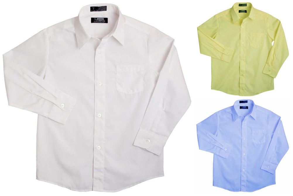 French Toast School Uniform Boys Button Down Long Sleeve Poplin Dress Shirt